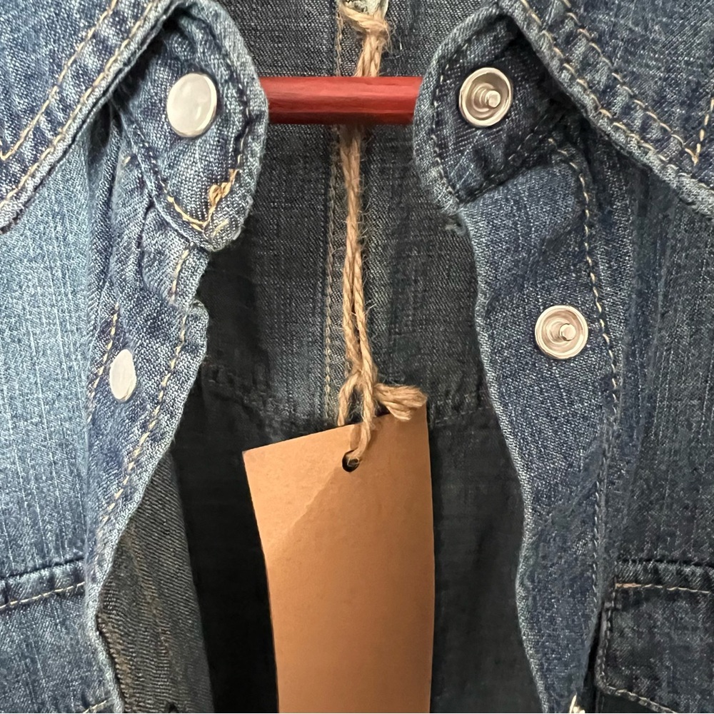 Thread & Supply  Denim western style snap front horseback riding cowboy rodeo - Picture 5 of 11